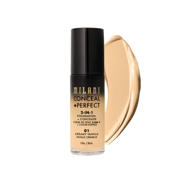 BASE MILANI*30ML 2 EN 1 CONCEAL+PERFECT#01 CREAMY VANILLA