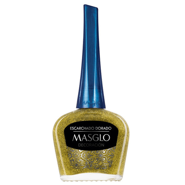 ESMALTE MASGLO*13.5ML DECORACION *ESCARCHADO DORADO*
