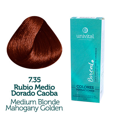 Tinte Boreal | Color Rubio Medio Dorado Caoba | 7.35