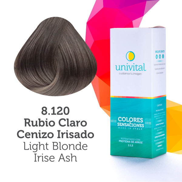 Tintura Univital | Color Rubio Claro Cenizo Irisado | 8.120
