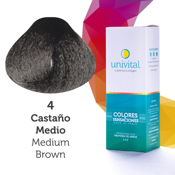 Tintura Univital | Color Castaño Medio | 4