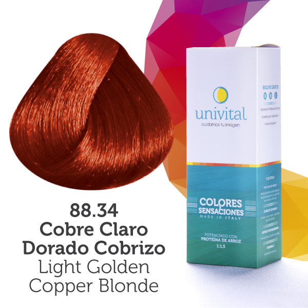 Tintura Univital | Color Cobre Claro Dorado Cobrizo | 88.34