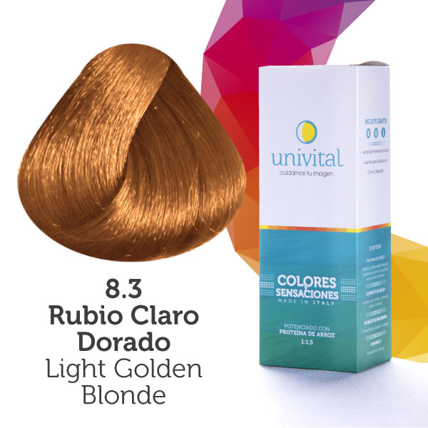 Tintura Univital | Color Rubio Claro Dorado | 8.3