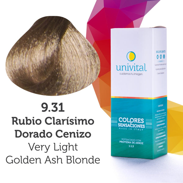 Tintura Univital | Color Rubio Clarísimo Dorado Cenizo | 9.31