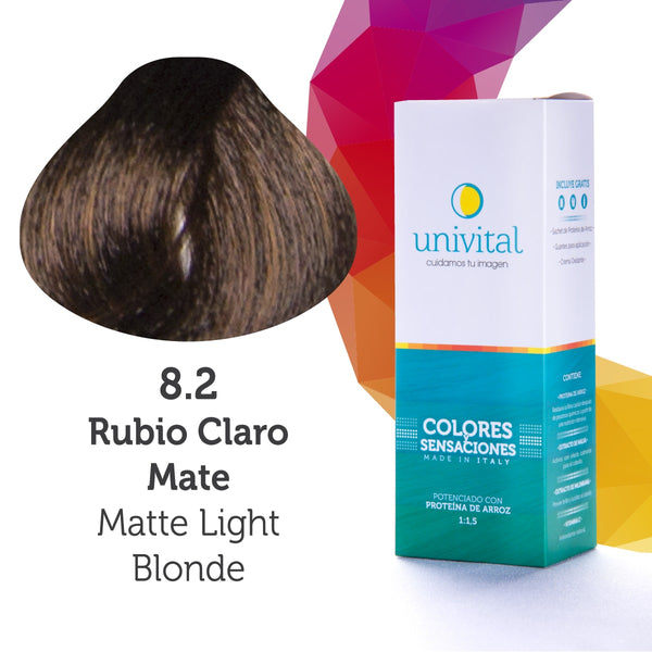 Tintura Univital | Color Rubio Claro Mate | 8.2