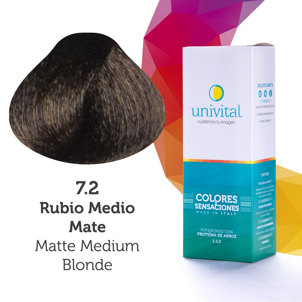 Tintura Univital | Color Rubio Medio Mate | 7.2
