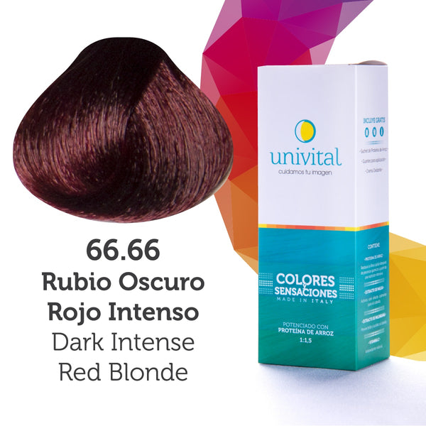Tintura Univital | Color Rubio Oscuro Rojo Intenso | 66.66