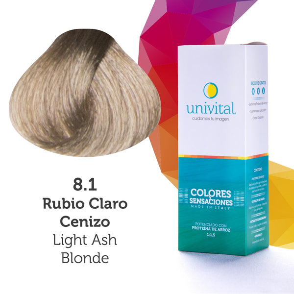 Tintura Univital | Color Rubio Claro Cenizo | 8.1