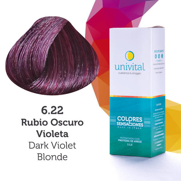 Tintura Univital | Color Rubio Oscuro Violeta | 6.22